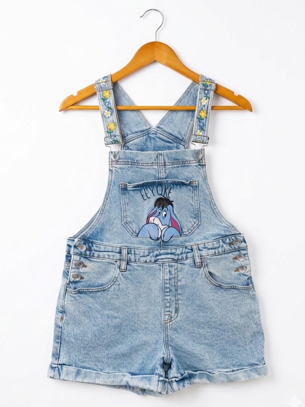 Her Universe Disney Winnie the Pooh Eeyore Denim Shortalls Overalls Small S